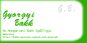 gyorgyi bakk business card